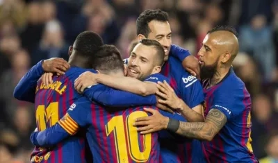 Jugadores del Barcelona FC. 