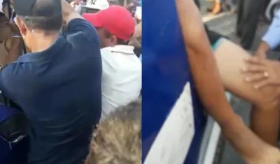 Momento en que es llevado en un motocarro a la clínica.