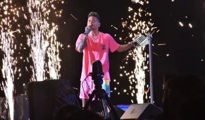 Ozuna durante su presentación.