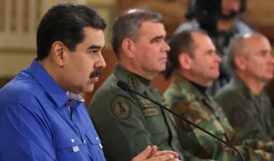 El Presidente Nicolás Maduro dirigiéndose a los venezolanos por la TV estatal.