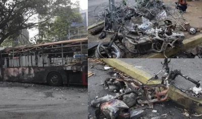 Algunos destrozos en Caracas luego de levantamiento encabezado por Juan Guaidó.