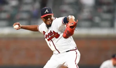 Julio Teherán, lanzador de los Bravos. 