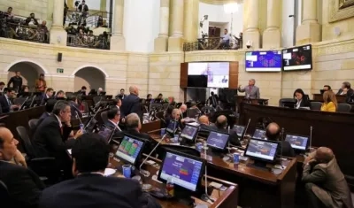 Sesión plenaria del Senado de la República.