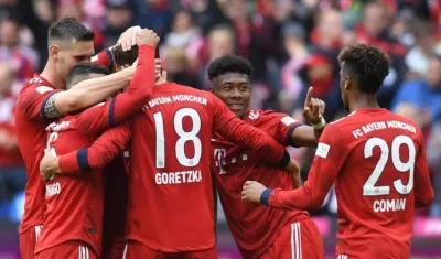 Jugadores del Bayern Múnich celebran un gol. 