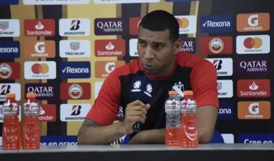 Giancarlo Carmona, en rueda de prensa al final del partido.