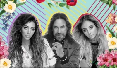 Marco Antonio Solís y sus hijas Marla y Alison. 