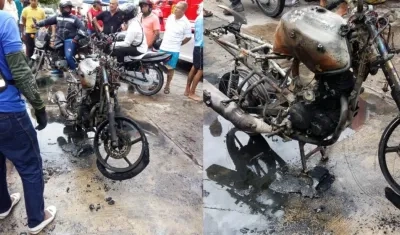 Así quedó la motocicleta.