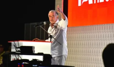 El Gobernador Eduardo Verano De la Rosa, durante la rendición de cuentas.