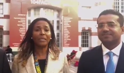 La ministra de Cultura, Carmen Inés Vásquez Camacho y el alcalde de Valledupar, Augusto Ramírez Uhía.