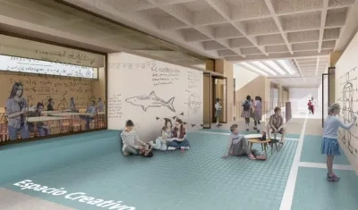 Render del colegio Nuevo Bosque.