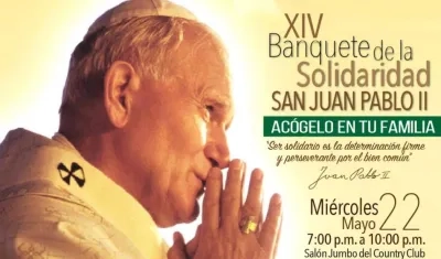 Afiche oficial del XIV Banquete de la Solidaridad San Juan Pablo II.
