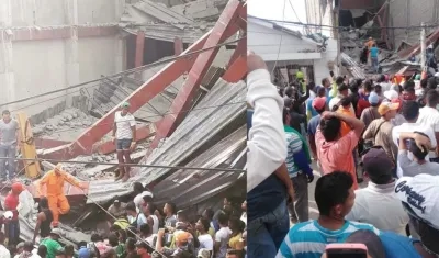 Así quedó la edificación tras el colapso.