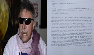 'Jesús Santrich' y documento de hábeas corpus.