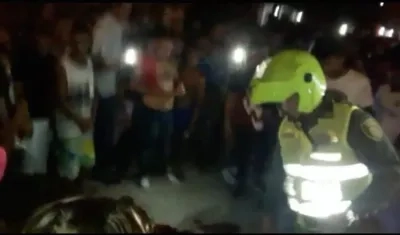 La Policía en el lugar de los hechos.