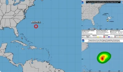 Así va la tormenta Andrea, la primera de la temporada de huracanes.