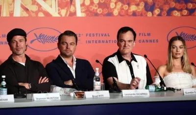 Brad Pitt, Leonardo DiCaprio, Quentin Tarantino y Margot Robbie.