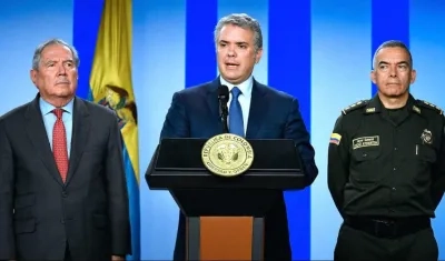 El Presidente Iván Duque, anunciando la captura de alias 'Martin Bala'.
