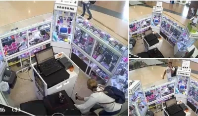 La mujer fue la que robó, mientras su cómplice vigilaba que no viniera el empleado.