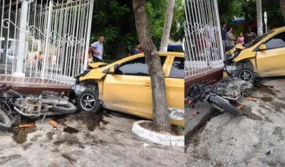 Imágenes del accidente en el barrio Recreo.