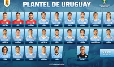 Los convocados de la Selección Uruguay.