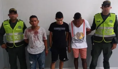 Los tres capturados fueron conducidos a la URI de la Fiscalía.