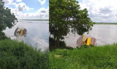 Estado en que quedó la barcaza.