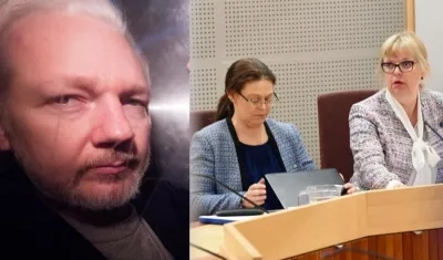 La fiscal adjunta Eva-Marie Persson (d) asiste a la vista sobre la orden de detención por supuesta violación contra el fundador del portal WikiLeaks, Julian Assange, en Uppsala (Suecia), este lunes.