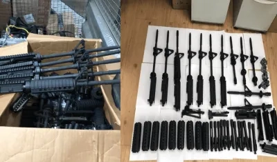 Partes de armas incautadas