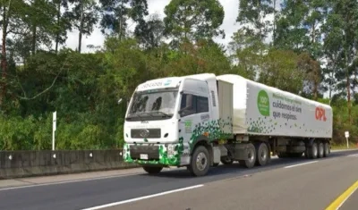 Camión a gas natural.