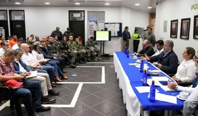 Presidente Duque en la reunión con los gobernadores del Meta y Cundinamarca.