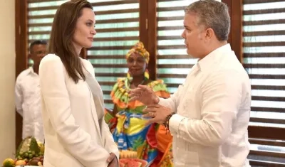 La actriz Angelina Jolie y el Presidente Iván Duque.
