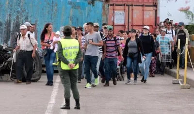 Imagen de los venezolanos que ingresaron a Colombia.