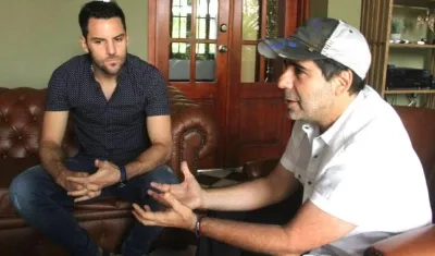 El Alcalde Alejandro Char con el capitán juniorista Sebastián Viera.