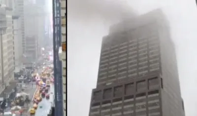 El helicóptero se estrelló este lunes en un edificio de Manhattan.