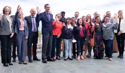 Representantes de la Unión Europea y líderes sociales colombianos.