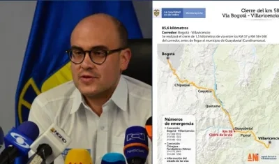 El viceministro de Infraestructura, Manuel Gutiérrez, habló sobre el cierre de la vía al Llano.