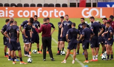 Jugadores de Venezuela durante un entrenamiento. 