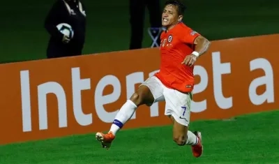 La celebración de Alexis Sánchez.