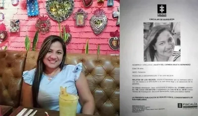 Julieth Del Carmen Urueta Hernández y la denuncia de su desaparición.