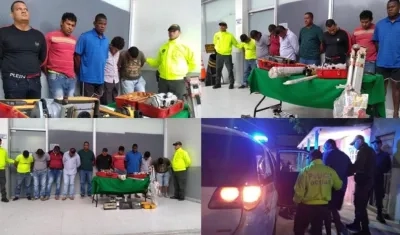 Integrantes de la banda "Los bodegueros" capturados por la Policía en Atlántico.