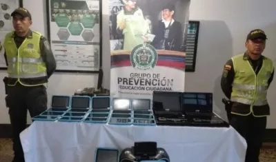 Imagen de archivo de computadores recuperados en Saboyá, Boyacá.