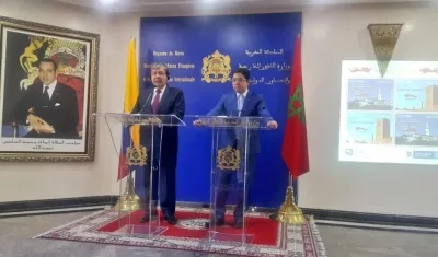 El Canciller, Carlos Holmes Trujillo y su homólogo de Marruecos, Naser Bruita,