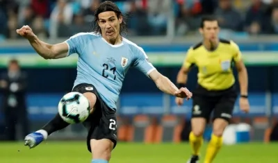 Edison Cavani, delantero de la Selección Uruguay. 