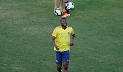 Jefferson Lerma, durante un entrenamiento de Colombia. 