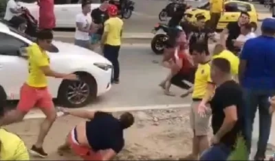 Imagen de la bochornosa pelea en Santa Marta.