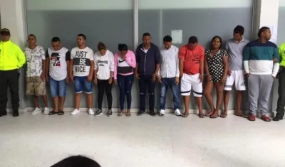 Los nueve capturados del 'Bloque Central Renacer'.