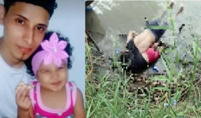 Óscar Martínez, de 25 años, y su hija Valeria de 21 meses.