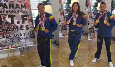 Merle Arévalo, William Hernández y Abel Marchena.