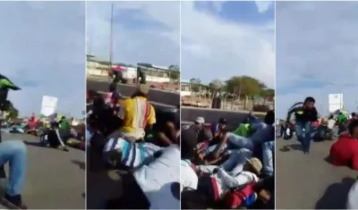 Imágenes en el que se observa el temor en Paraguachón.