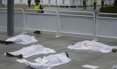 El acto que realizaron los activistas.